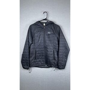 REI Co-op Jacket Mens Small Black Hooded Insulated Full Zip Hiking Lightweight